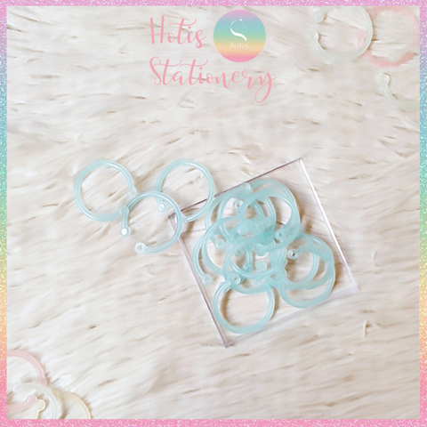 [HOTIS] Set 10/15/30 Khoen tròn nhựa làm sổ còng, flashcard, đóng gáy, móc chìa khóa - Nhiều màu