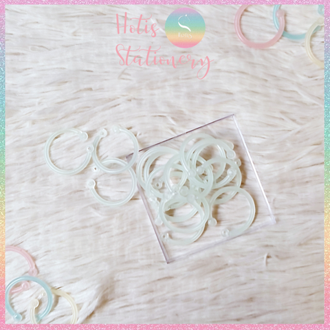 [HOTIS] Set 10/15/30 Khoen tròn nhựa làm sổ còng, flashcard, đóng gáy, móc chìa khóa - Nhiều màu