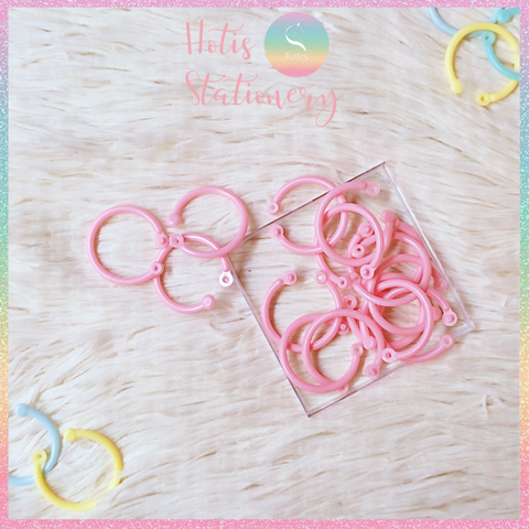 [HOTIS] Set 10/15/30 Khoen tròn nhựa làm sổ còng, flashcard, đóng gáy, móc chìa khóa - Nhiều màu