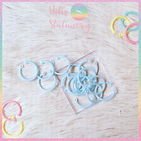 [HOTIS] Set 10/15/30 Khoen tròn nhựa làm sổ còng, flashcard, đóng gáy, móc chìa khóa - Nhiều màu