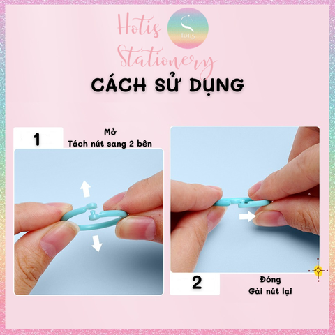 [HOTIS] Set 10/15/30 Khoen tròn nhựa làm sổ còng, flashcard, đóng gáy, móc chìa khóa - Nhiều màu