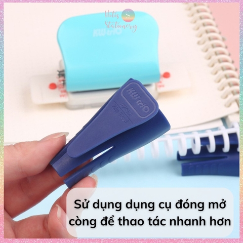 [HOTIS] Set 10 thanh còng mini 6 chấu màu macaron trong suốt làm sổ khổ A5/ B5/ A4