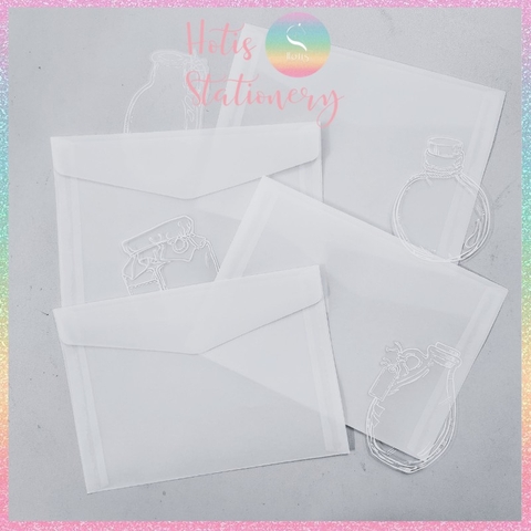 [HOTIS] Set 10 cái Bìa thư giấy can trong suốt đựng thư, thiệp cưới, card, voucher