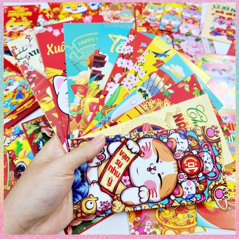 [HOTIS] [Mix mẫu] Set 10 Bao lì xì Rồng Giáp Thìn 2024
