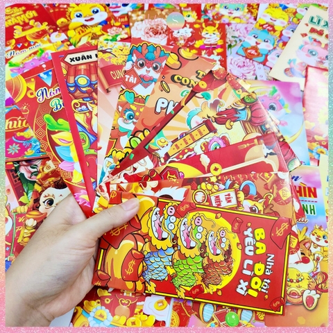 [HOTIS] [Mix mẫu] Set 10 Bao lì xì Rồng Giáp Thìn 2024