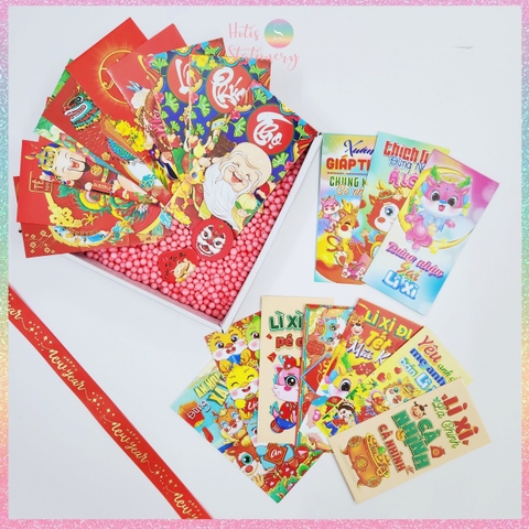 [HOTIS] [Mix mẫu] Set 10 Bao lì xì Rồng Giáp Thìn 2024