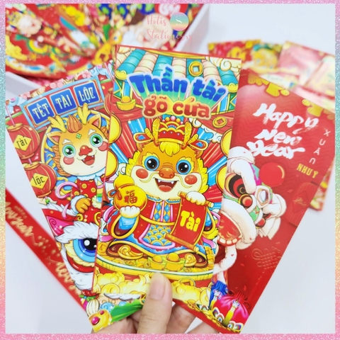 [HOTIS] [Mix mẫu] Set 10 Bao lì xì Rồng Giáp Thìn 2024