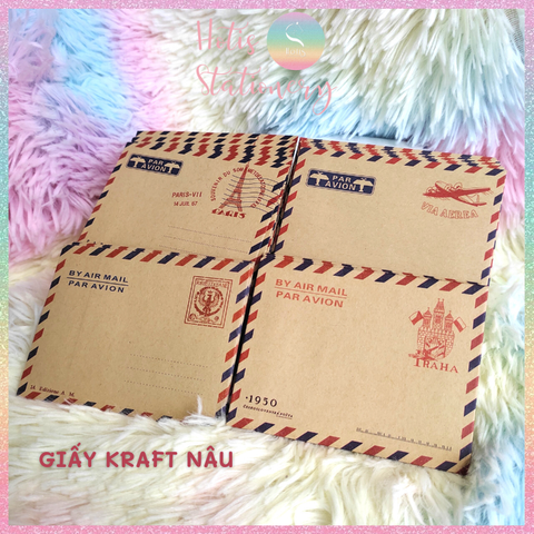 [HOTIS] Set 10 bìa thư mini giấy kraft phong cách cổ điển châu Âu