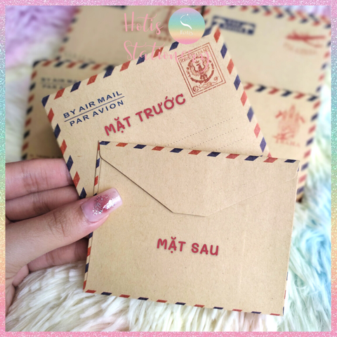 [HOTIS] Set 10 bìa thư mini giấy kraft phong cách cổ điển châu Âu