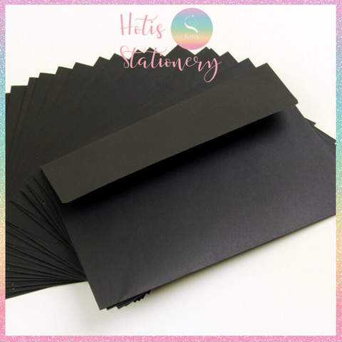 [HOTIS] Set 10 Bìa thư trơn nắp bằng 120gsm - Màu trắng/ đen/ kraft - 17.5x12.5cm