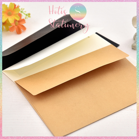 [HOTIS] Set 10 Bìa thư trơn nắp bằng 120gsm - Màu trắng/ đen/ kraft - 17.5x12.5cm