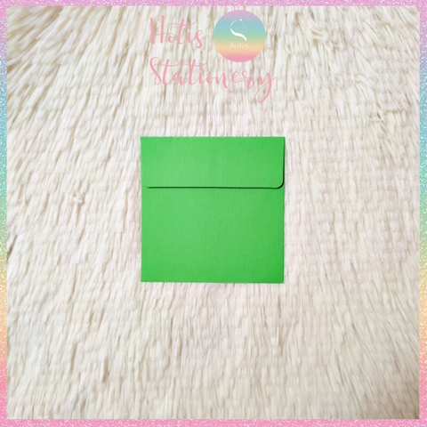 [HOTIS] Set 10 Bìa thư trơn 14 màu hình vuông nắp bằng 110gsm - 10x10cm