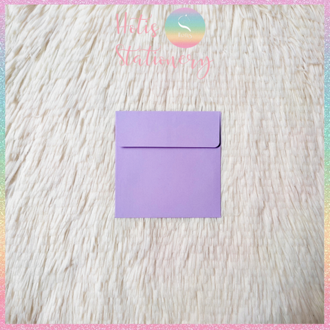 [HOTIS] Set 10 Bìa thư trơn 14 màu hình vuông nắp bằng 110gsm - 10x10cm