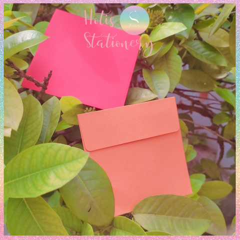 [HOTIS] Set 10 Bìa thư trơn 14 màu hình vuông nắp bằng 110gsm - 10x10cm