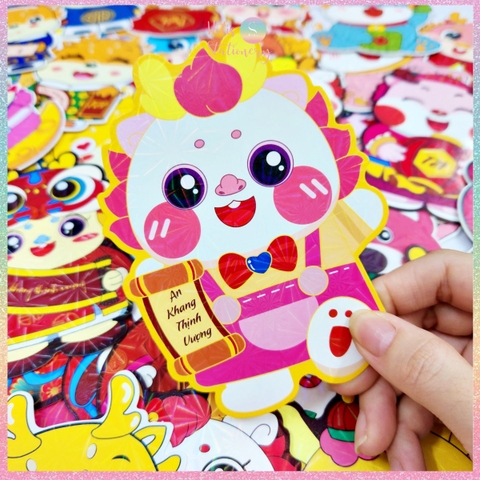 [HOTIS] [Mix mẫu] Set 10 Bao lì xì Rồng Chibi dạ quang Giáp Thìn 2024