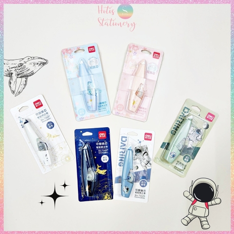 [HOTIS] Bút xóa giấy Deli thiết kế rãnh chống trượt - Băng xóa dài 6m