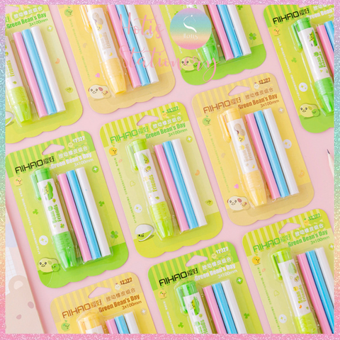 [HOTIS] Set gôm tẩy dạng bút hoạt hình cute cho bé, kèm lõi gôm thay thế