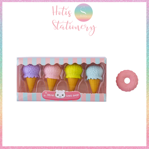 [HOTIS] Gôm tẩy chì hình 3D donut kem que ốc quế kẹo mút dễ thương