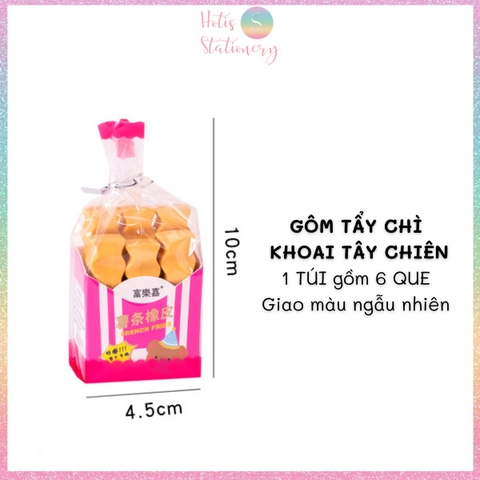 [HOTIS] Gôm tẩy chì hình dồ ăn siêu cute bánh mì sandwich Toast Bread, khoai tay chiên French Fries