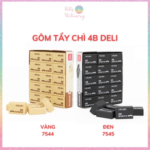 [HOTIS] Gôm tẩy bút chì 4B DELI tẩy sạch sẽ, ít vụn, không mòn giấy