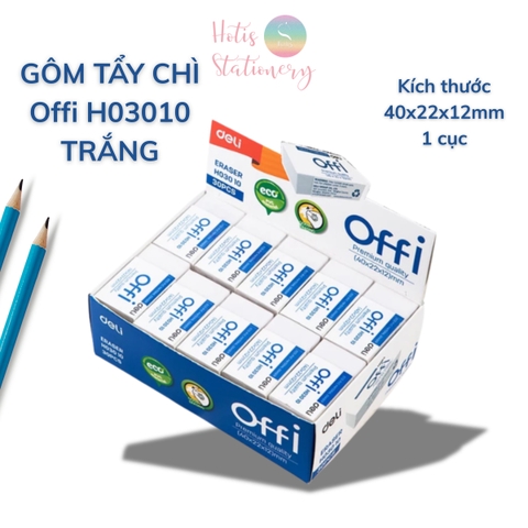 [HOTIS] Gôm tẩy bút chì 4B DELI tẩy sạch sẽ, ít vụn, không mòn giấy