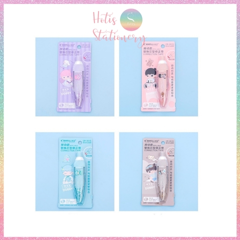 [HOTIS] Bút xóa giấy dạng bấm Correction Tape, vỏ màu pastel dịu dàng, có thể thay lõi