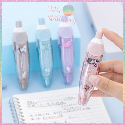 [HOTIS] Bút xóa giấy dạng bấm Correction Tape, vỏ màu pastel dịu dàng, có thể thay lõi