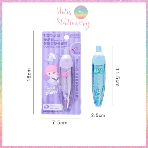 [HOTIS] Bút xóa giấy dạng bấm Correction Tape, vỏ màu pastel dịu dàng, có thể thay lõi