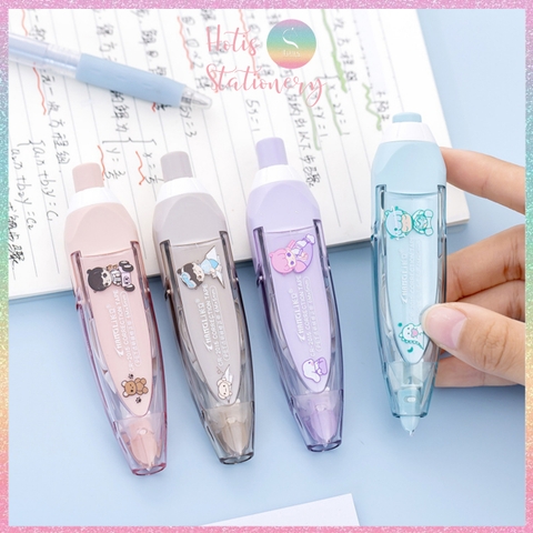 [HOTIS] Bút xóa giấy dạng bấm Correction Tape, vỏ màu pastel dịu dàng, có thể thay lõi
