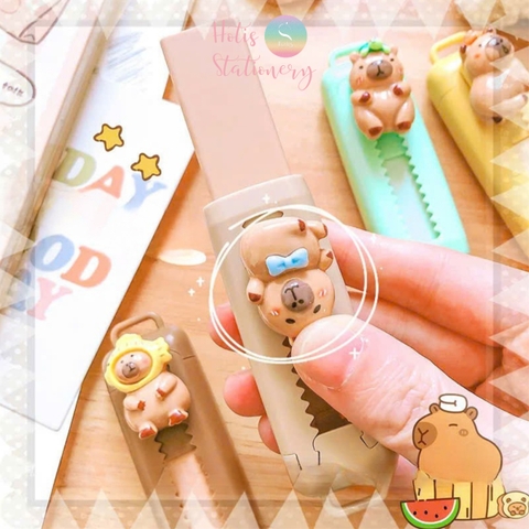 [HOTIS] Gôm chì dạng thanh trượt Capybara gôm bút nhiều màu sắc dễ thương cho học sinh tiểu học