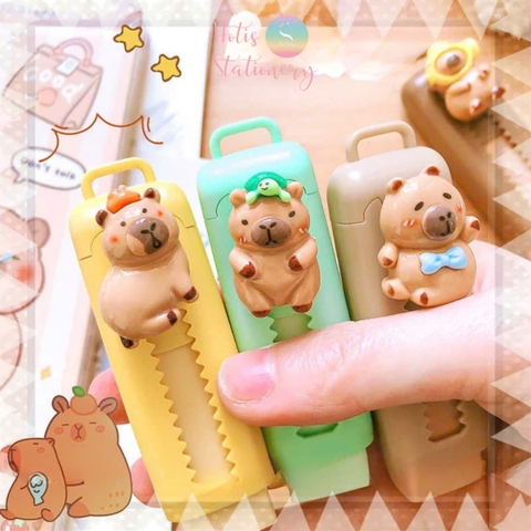 [HOTIS] Gôm chì dạng thanh trượt Capybara gôm bút nhiều màu sắc dễ thương cho học sinh tiểu học