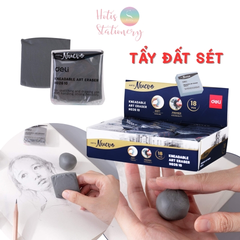 [HOTIS] Gôm tẩy đất sét mỹ thuật cao cấp Deli Nuevo phù hợp vẽ chì phác thảo có thể nhào nặn không vụn tẩy