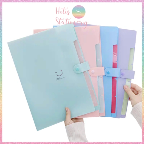 [HOTIS] 18 màu - File đựng tài liệu A4 - 5 ngăn phân trang - File lưu trữ tài liệu, giấy tờ, hồ sơ