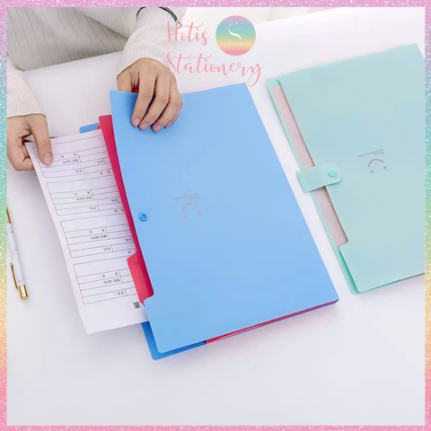 [HOTIS] 18 màu - File đựng tài liệu A4 - 5 ngăn phân trang - File lưu trữ tài liệu, giấy tờ, hồ sơ