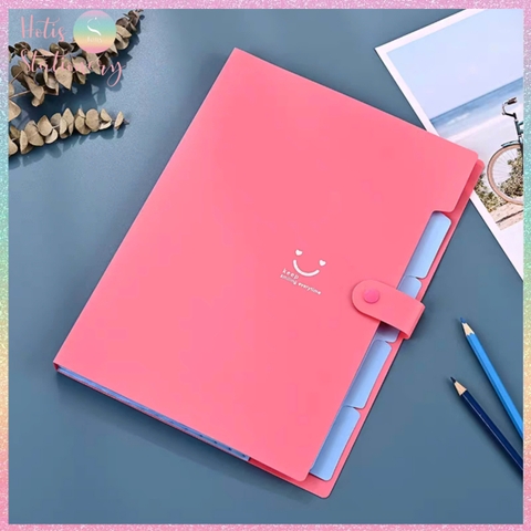 [HOTIS] 18 màu - File đựng tài liệu A4 - 5 ngăn phân trang - File lưu trữ tài liệu, giấy tờ, hồ sơ