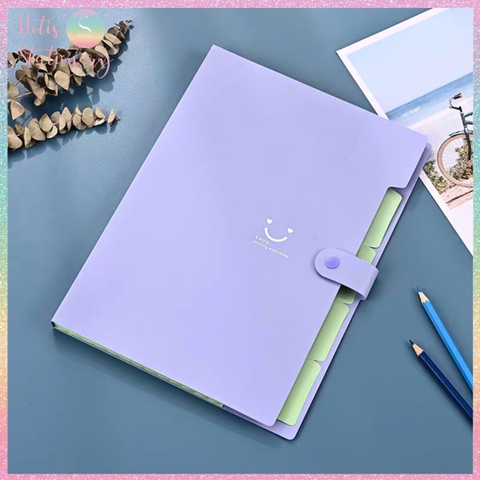 [HOTIS] 18 màu - File đựng tài liệu A4 - 5 ngăn phân trang - File lưu trữ tài liệu, giấy tờ, hồ sơ