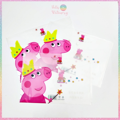 [HOTIS] Bìa nút đựng tài liệu A4 in màu họa tiết hoạt hình, sọc trơn - Nhiều mẫu