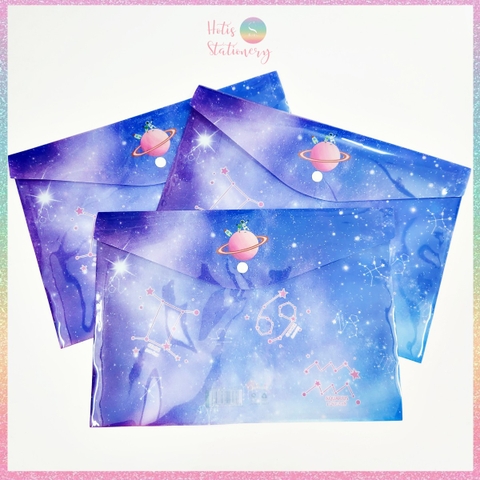 [HOTIS] Bìa nút đựng tài liệu A4 in màu họa tiết hoạt hình, sọc trơn - Nhiều mẫu