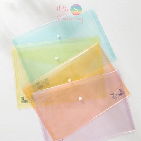 [HOTIS] Combo 3 túi đựng tài liệu A4 Deli Clear Bag – Bìa đựng hồ sơ trong suốt, chống thấm nước, nhiều màu sắc