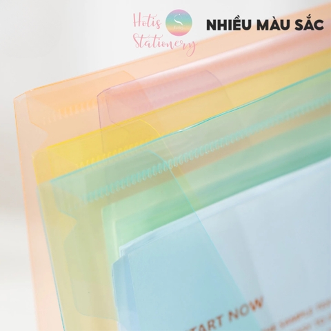 [HOTIS] Combo 3 túi đựng tài liệu A4 Deli Clear Bag – Bìa đựng hồ sơ trong suốt, chống thấm nước, nhiều màu sắc