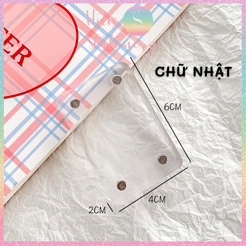 [HOTIS] Khung acrylic mini hoạt hình trong suốt khóa nam châm đựng ảnh thẻ để bàn