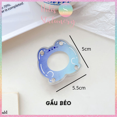 [HOTIS] Khung acrylic mini hoạt hình trong suốt khóa nam châm đựng ảnh thẻ để bàn