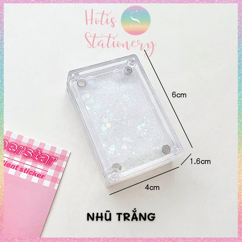 [HOTIS] Khung acrylic mini hoạt hình trong suốt khóa nam châm đựng ảnh thẻ để bàn