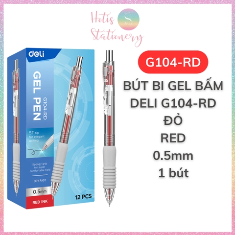 [HOTIS] 1 cây Bút bi gel bấm DELI ngòi 0.5mm bút bi bấm mực đều nhanh khô - A575/S101/A623/A057b/S60st/S60Pro