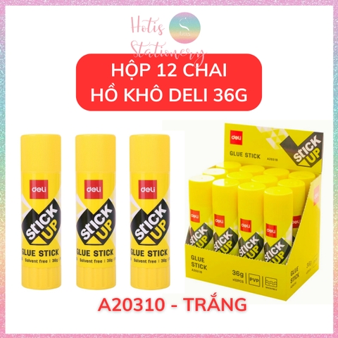 [HOTIS] Hộp 12 chai hồ khô 8g/ 15g/ 36g Deli Glue Stick 3 màu chai lớn tiết kiệm hơn