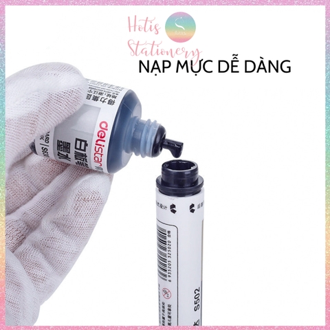 [HOTIS] Mực nạp bút lông bảng Deli tẩy xóa được