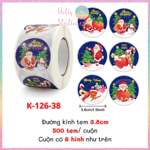 [HOTIS] 49 MẪU - Sticker nhãn dán Giáng Sinh Noel niêm phong trang trí hộp quà