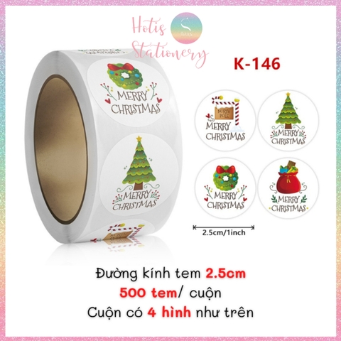 [HOTIS] 49 MẪU - Sticker nhãn dán Giáng Sinh Noel niêm phong trang trí hộp quà