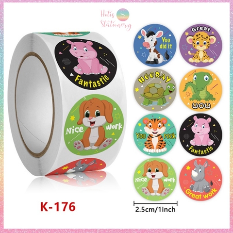 [HOTIS] Sticker Cuộn 500 Nhãn Dán Khen Thưởng Học Sinh - Tạo Động Lực, Kích Thích Học Tập, Phù Hợp Giáo Viên & Phụ Huynh