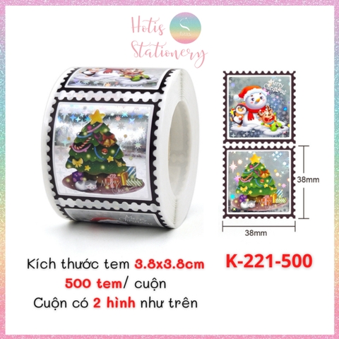 [HOTIS] 49 MẪU - Sticker nhãn dán Giáng Sinh Noel niêm phong trang trí hộp quà